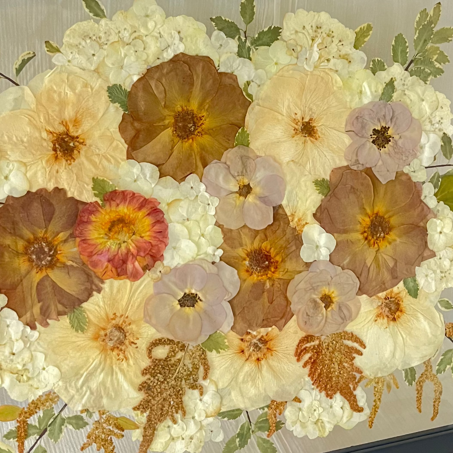 pressed wedding flowers