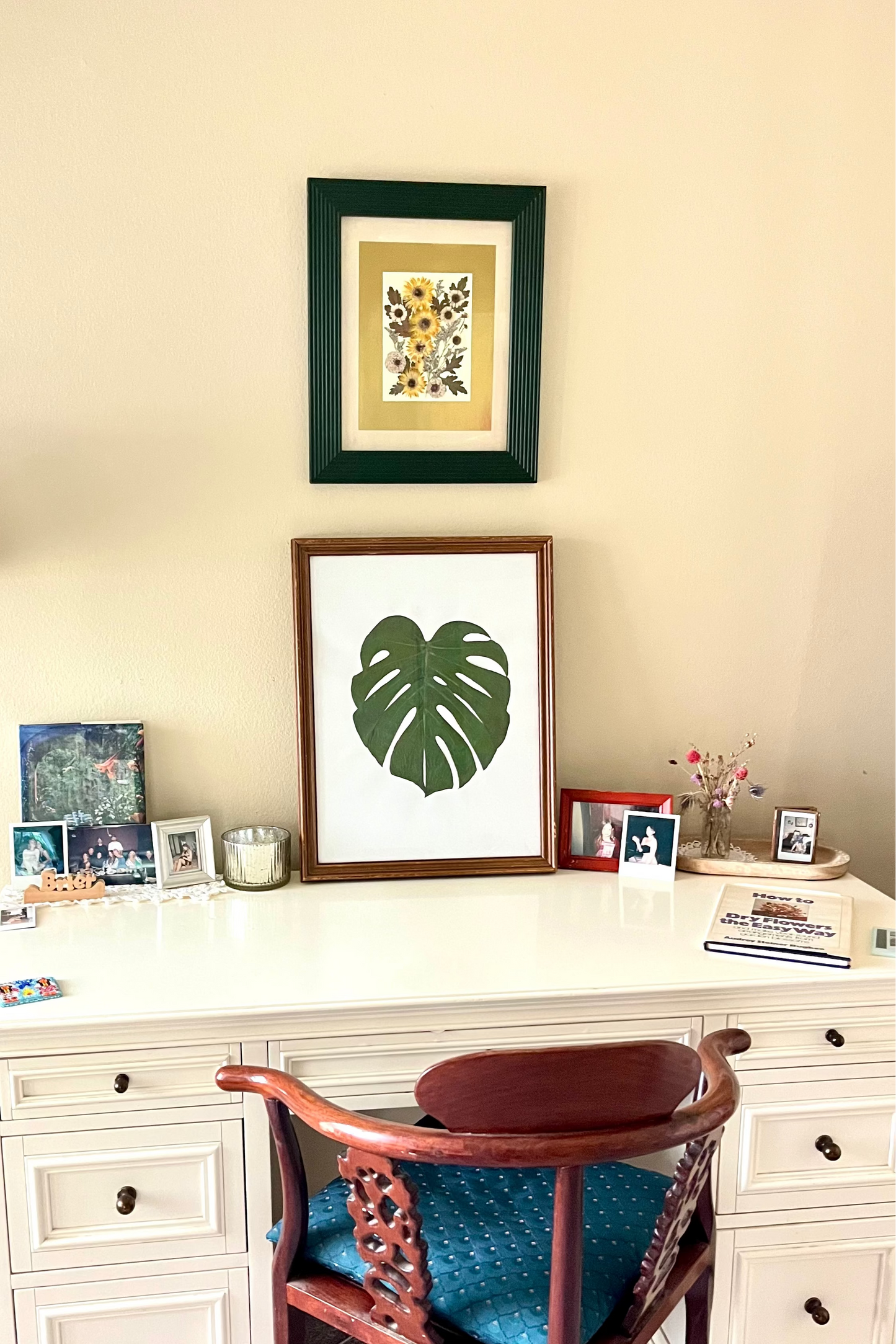 pressed monstera leaf