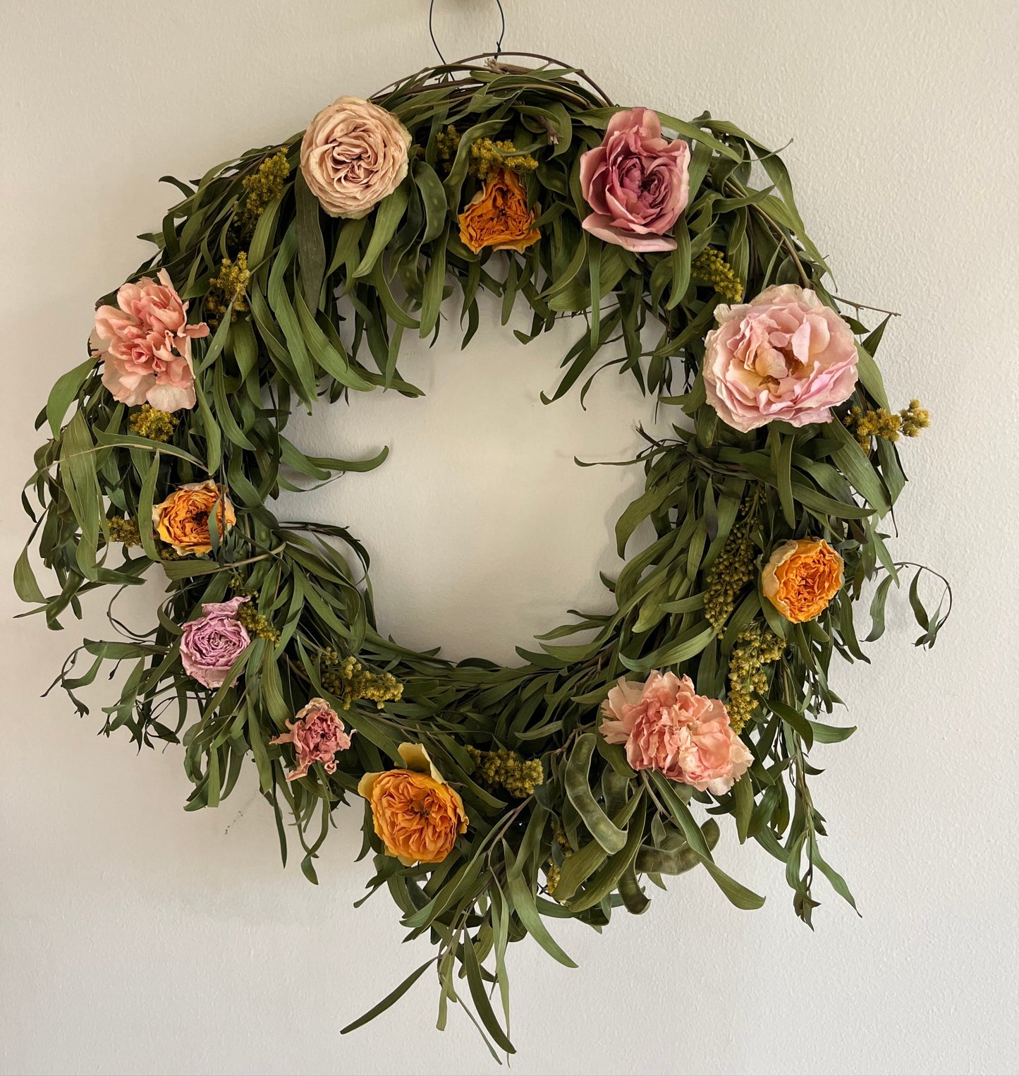 preserved floral acacia wreath