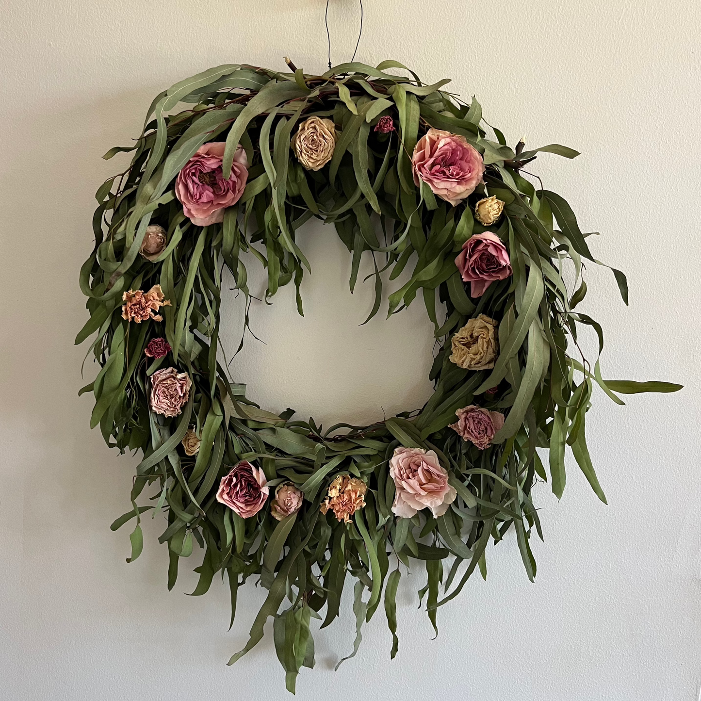 preserved floral eucalyptus wreath