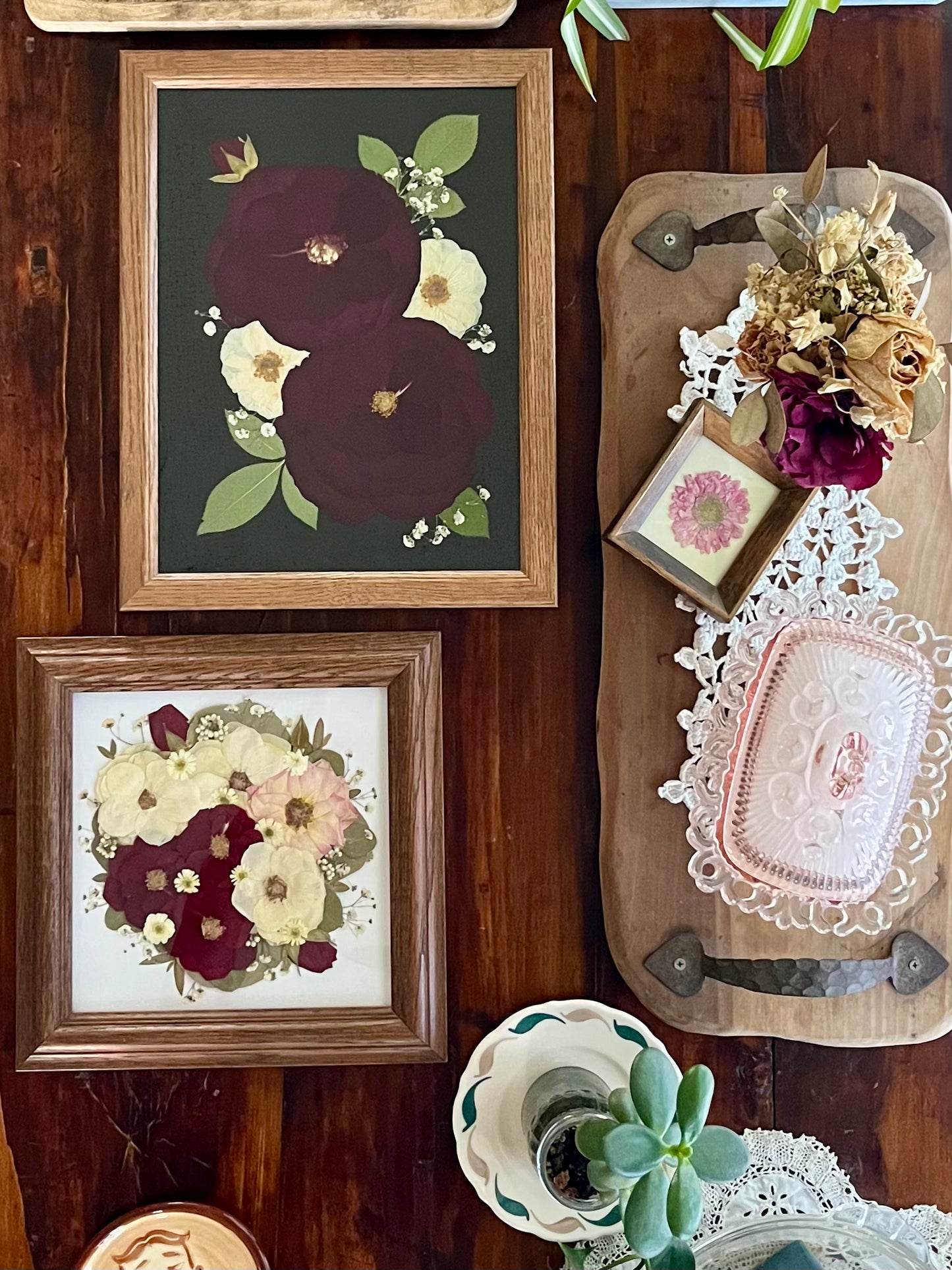 old school rose floral art