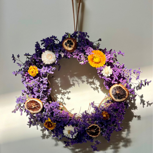 citrus pumpkin wreath